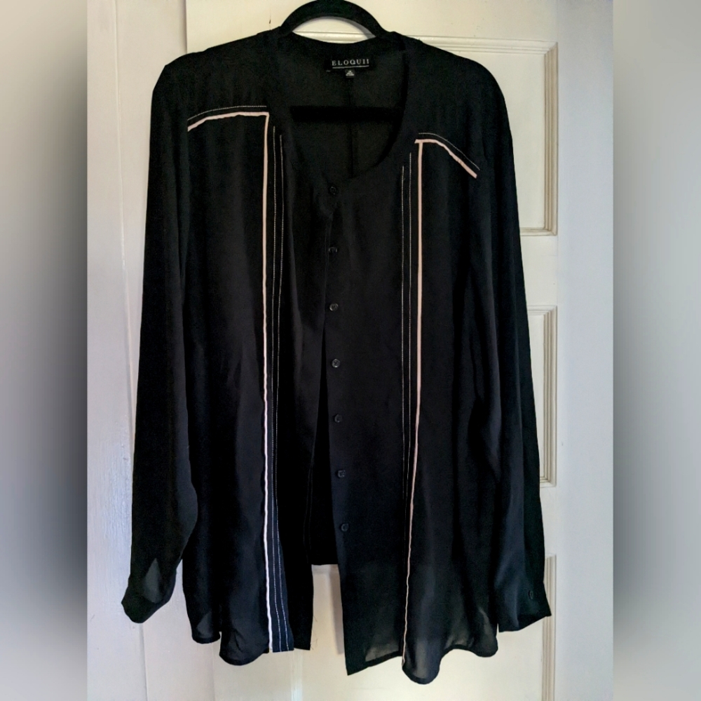 Eloquii black blouse- size 26w